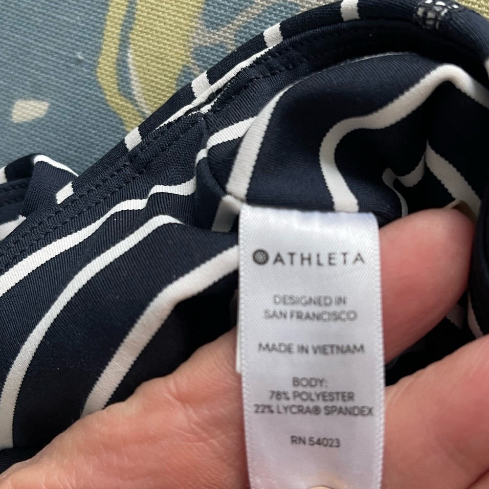 Athleta Stripe Contender 7/8 Tight PowerLift XS Navy White Compression - Picture 9 of 9